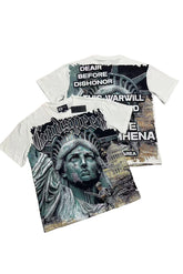 Goddess statue white T-shirt